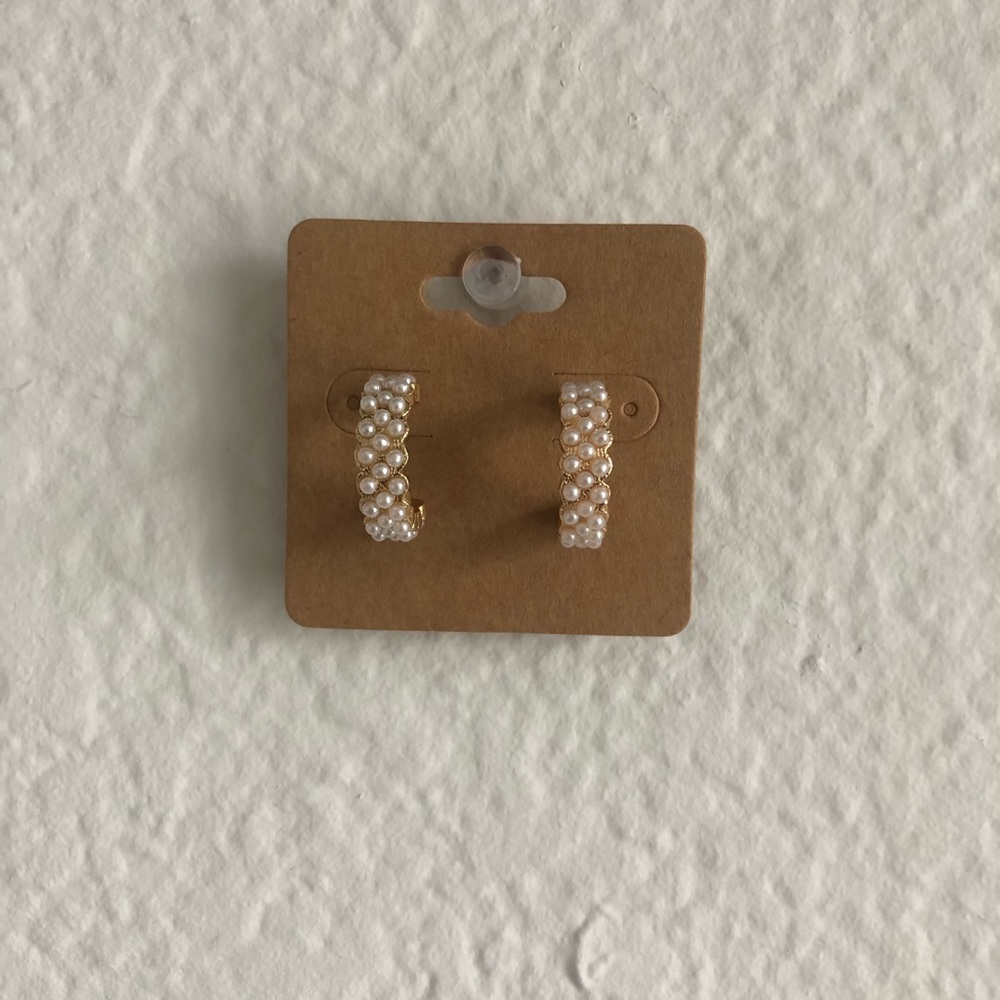 Gold with pearl earrings